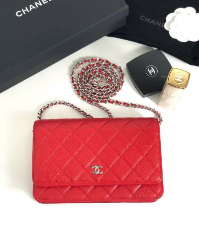 Сумка Ch*nel WOC Wallet On Chain Caviar Red